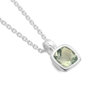 Origins Sterling Silver Green Quartz Pendant