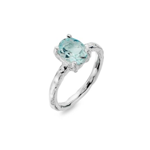 silver aquamarine ring