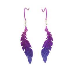 Small Curved Feather Drop Earrings