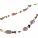 Handmade Amethyst, Pearl And Jasper Necklace