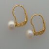 FW Pearl And 9ct Gold Continental Earrings