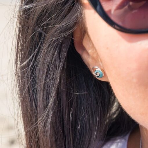 turquoise wave studs