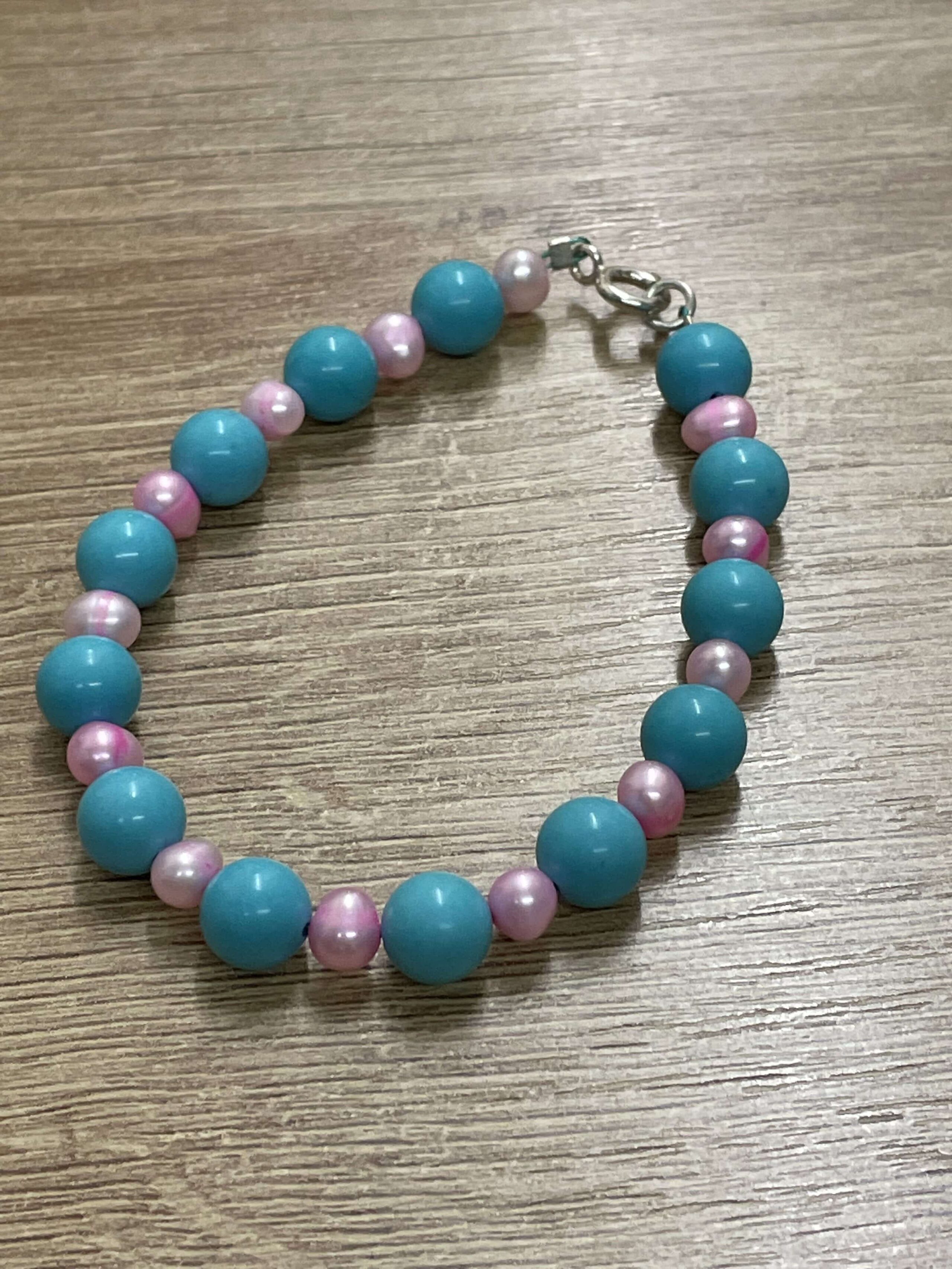 Handmade Turquoise And Pearl Bracelet