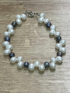 Handmade Peacock And White Pearl Bracelet