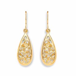 gold filigree drop earrings