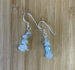 Handmade Aquamarine and Pearl Drop Earrings