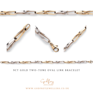 9ct Gold Two-Tone Oval Link Bracelet