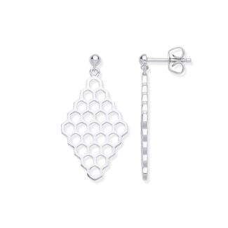 Sterling Silver Honeycomb Drops