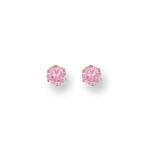 4Mm Pink Cz Studs