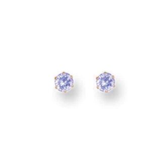9ct Gold 3mm Lavender CZ Studs
