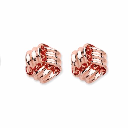 rose gold large knot studs