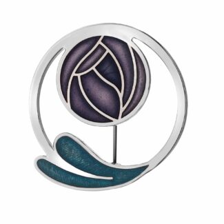 purple rose brooch
