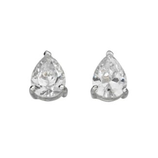 Sterling Silver Pear Shaped CZ Studs