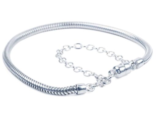 silver charm bead carrier bracelet