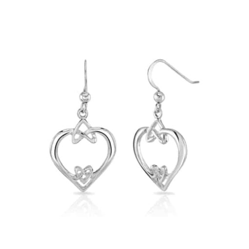 Celtic Heart And Knot Drop Earrings