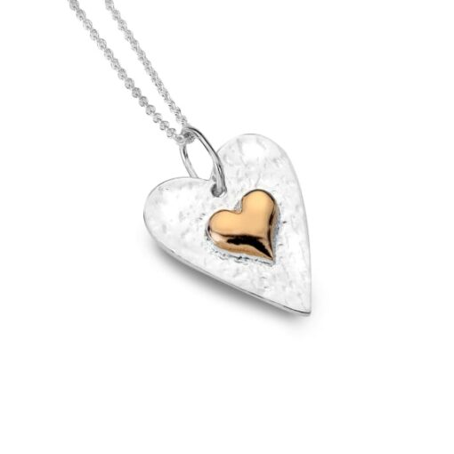 Origins Heart With Rose Gold Feature Heart Pendant