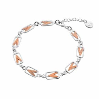 Origins Sterling Silver Rose Gold Heart Bracelet