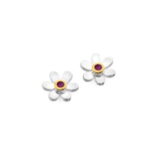 Origins Daisy Ruby Birthstone Studs
