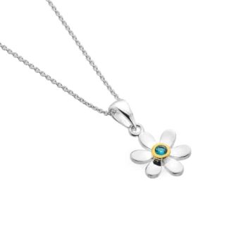 Origins Daisy Blue Topaz Birthstone Pendant