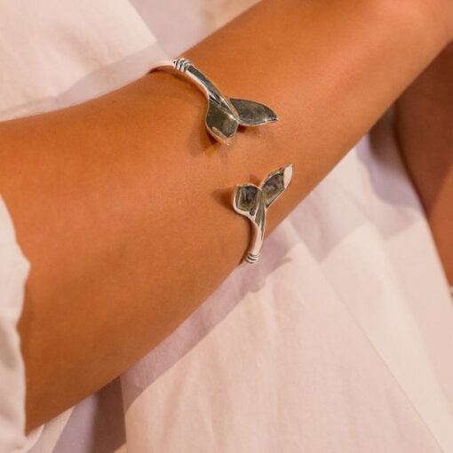 silver whale tail bangle