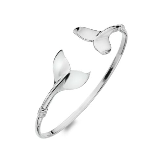 silver whale tail bangle