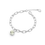silver green quartz bracelet