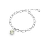 Silver Green Quartz Bracelet