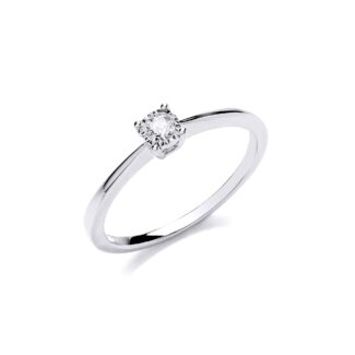 9ct White Gold Illusion Solitaire Ring
