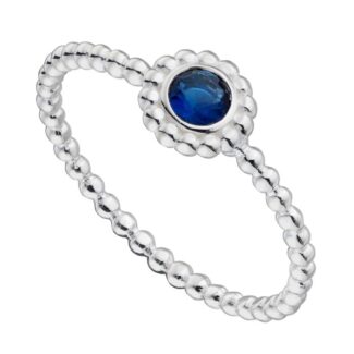 Sterling Silver And Sapphire Crystal Ring