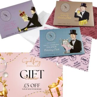 £10 Gift Bundle - Free Cleaning Cloth (silver, gold, or microfibre to match your most expensive purchased product) and a £5.00 Gift Voucher to use on your next purchase