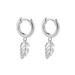 silver palm leaf earrings