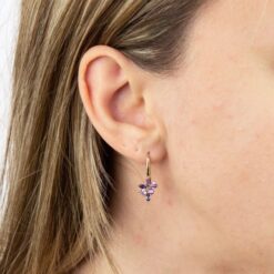 amethyst cluster earrings