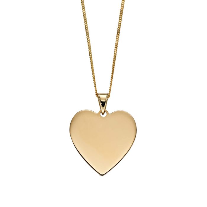 9ct Yellow Gold Textured Diamond Cut Heart Pendant – Shiels Jewellers