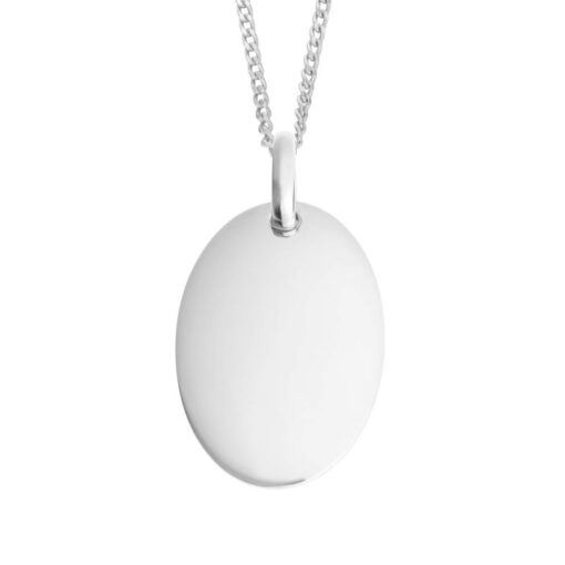 silver oval tag pendant